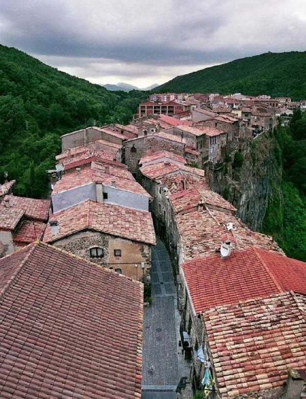 Castellfollit de la Roca,Girona province, Catalonia, Spain Stock