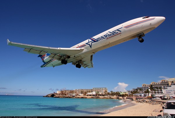 plane on the beach