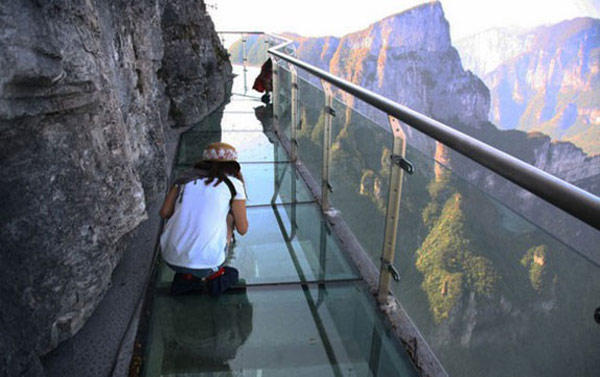 China from a Vantage Point: Glass Skywalk in the Tianmen Mountain