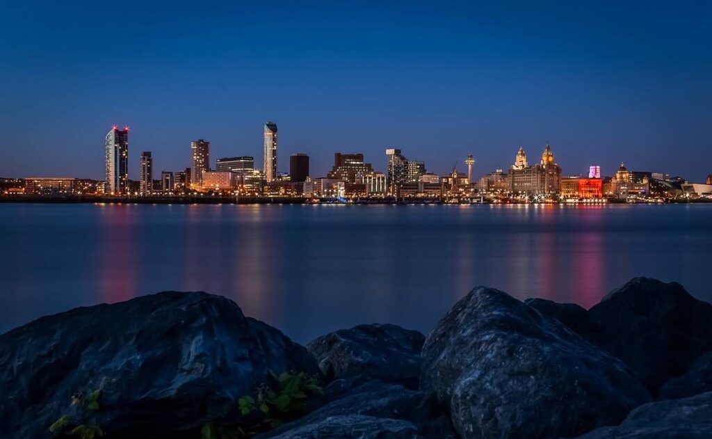 Liverpool skyline night